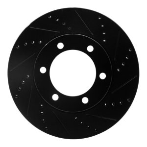 Toyota Sequoia Brake Rotor (1) - Front Right - R1 Concepts - Drilled & Slotted - Black - `00-`07